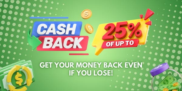 Purple promotional banner highlighting a mobile casino rewards campaign